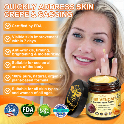 Made and Shipped from USA  🎄𝑽𝑳𝑺𝑽𝑳𝑺® Bee Venom Comprehensive Cream  LAST DAY 80% OFF(Sagging Skin, Fine Lines, Loss of Firmness, Flat Bust, Drooping Hips, and More)